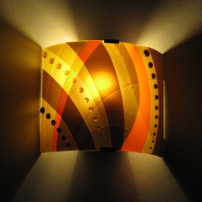 art deco fused glass wall light